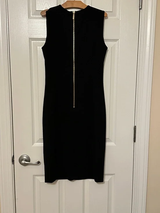 Calvin Klein Black Sleeveless Midi Sheath Dress - Picture 2 of 3